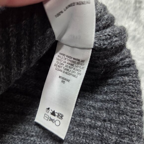 Cabelas Sweater Mens Large Gray Wool Ribbed Elbow Patch Hunting Pullover - Picture 5 of 8